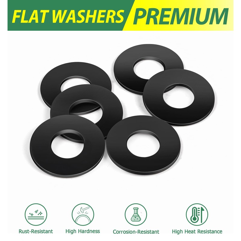 Bolatus Stainless Steel Washers Assortment 6 Sizes, Body Washers M4