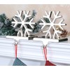 Set of 2 Snowflake Christmas Stocking Holders for Mantle-Snowflake Christmas