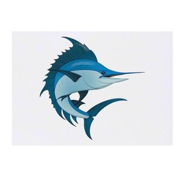 'Blue Marlin' Temporary Tattoo - Water Resistant, Skin-Safe, Non-Toxic Transfer (TO00084401)