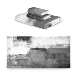 MATEKULI Blue Eucalyptus Bath Towel Set, 3 Piece Watercolor Blue Leaf Floral Spring Set, Absorbent Microfiber Decorative Towels for Hair, Face