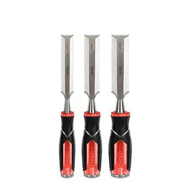 Urrea JFO3 Juego de 3 formones para madera con mango bimaterial 1/4", 1/2" y 3/4"