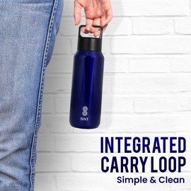 HOME ARCHIVE Sports Water Bottle Carbonated 20 Oz Leak Proof Stainless Steel Gym & Sports Bottles for Men & Women Double Walled & Vacuum Insulated Pack of 1 (BLUE)