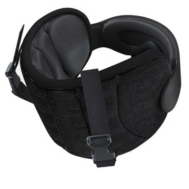 YRXEFY Travel Pillow for Airplanes, Airplane Head Strap with Eye Mask, 360 Support Headrest, Stop Bobblehead, Long Flight Essentials, Travel Neck Pillow, Black