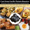 AOKDEER Pre-Seasoned Cast Iron Garlic Roaster Dutch Oven Baker for