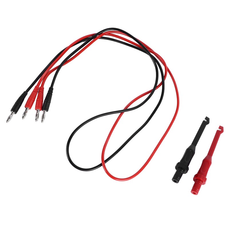 4mm Dual Banana Plug Test Leads with Repair Testing Hooks