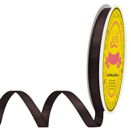 LEEQE Brown Grosgrain Ribbon 3/8 inch X 50 Yards Brown Ribbon for Gift Package Wrapping Wreath Baby Shower and Other Projects