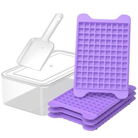 Mini Ice Cube Tray for Freezer: GGUW Nugget Ice Cube Tray with Bin - Crushed Ice Tray Making 4×108 PCS Icecube - Easy Release Iced Maker Trays