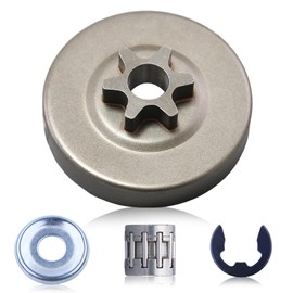 3/8'' 6T Spur Sprocket Clutch Drum Kit for Stihl MS192T MS193T MS194T MS200 MS200T MS201 MS201T MS201TC 020 020T Chainsaw Replace 1129 640 2000, 1137 640 2005, 1145 640 2010