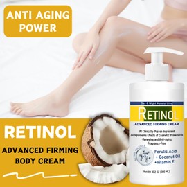 300ml Retinol Body Lotion, Advanced Firming Cream for Loose Skin, Firming Body Lotion with Coconut Oil, Retinol Body Cream for Wrinkles, Body Moisturiser for All Skin Types, Anti Aging Skincare
