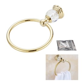 Sweet Plus Towel Hanger, Towel Ring, Towel Holder, Toilet, Washroom, Wall Mounted, Stylish, Metal (Gold)