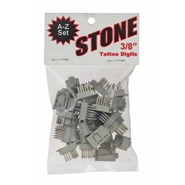 Stone Tattoo Digits Set 3/8" Complete Letter Set A-Z  Metal w/Plastic NEW