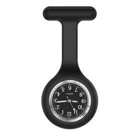 Nurse Watch with Glow Pointer In The Dark, Japanese Quartz,H HOME-MART Nurse Fob Watch,Nursing Watch,Clip Watch,Lapel Watch,Clip on Nursing Watch (Black)