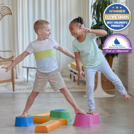 edxeducation Step-a-Trail - 6 Piece Backyard Obstacle Course for Kids - Indoor and Outdoor - Build Coordination and Confidence - Physical and Sensory Play