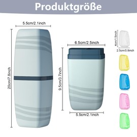 3 Stück Zahnbürsten Etui Mit 5 Zahnbürstenschutz, Reisezahnbürsten Box,Portable Zahnputzbecher Reisen Travel Essentials,Zahnbürsten Etui Reise Set für Camping Reisen Wandern Geschäftsreisen Zuhause