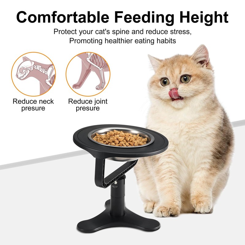 Cozioz Elevated Cat Bowls, Adjustable Height Stand for Indoor Cats,
