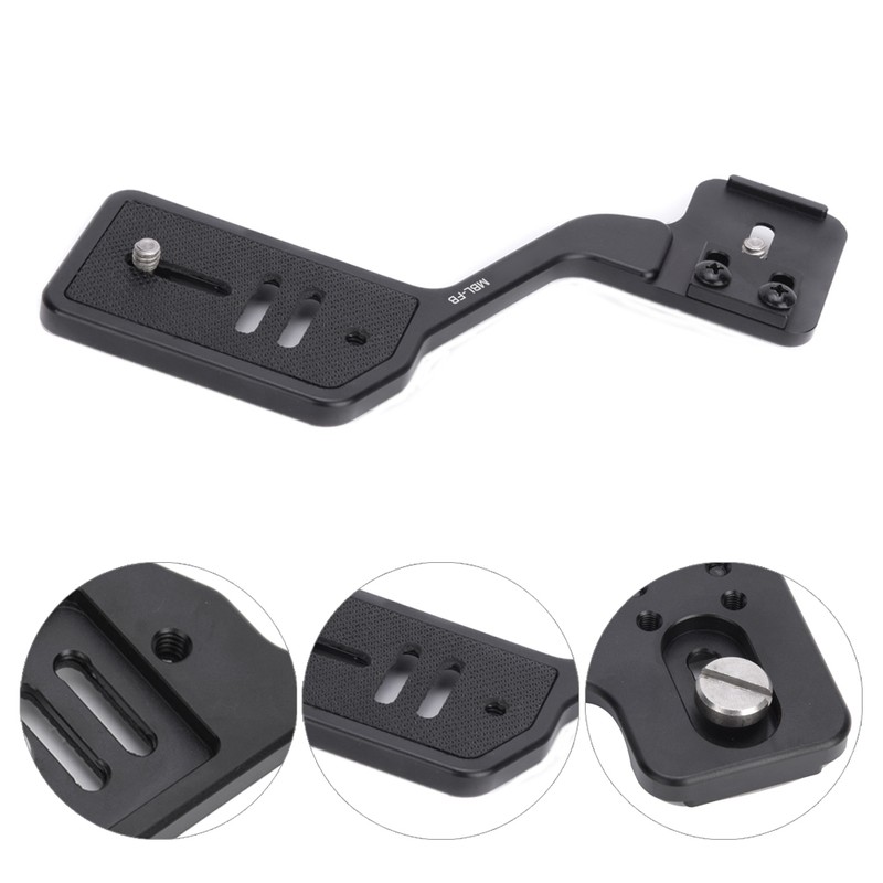 Aluminium Alloy Camera Flashlight Tripod Bracket with Dual 1/4in Screw