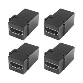 XMSJSIY HDMI Keystone Coupler Female to Female Wall Outlet Jack Adapter High-Speed 4K Insert for Standard Keystone Wall Plates - 4PCS (Black)
