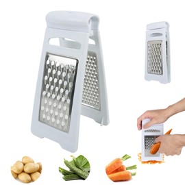 Guittly Foldable Grater for Vegetables Made of Stainless Steel, Foldable Vegetable Grater with Coarse and Fine Grater, Vegetable Slicer, Double Edge Kitchen Grater, Hand Potato Grater for Raw