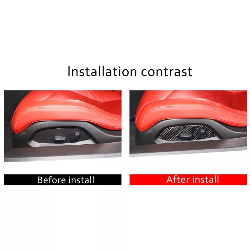 necar2020 Carbon Fiber Seat Adjust Panel Cover Trim Accessories For