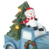 TZSSP Blue Christmas Truck,Lighted Blue Truck Christmas Décor-Christmas Car,Tabletop Pick-Up