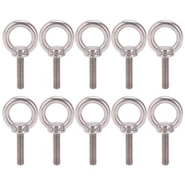 10Pcs Eye Bolt 304 Stainless Steel Lifting Round Ring Screw Fastener Hardware M6x25