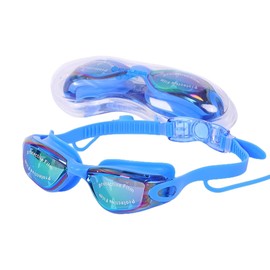 ENDLESS EL1005 Stylish Swimming Goggle with Anti-Fog and UV Protection | Blue | Material: Silicon, PU | Attached Ear Buds and Adjustable Strap | Soft Silicone Gasket for Leak Proof | with Hard Case