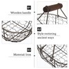Tofficu Antique Wire Egg Basket with Wood Handle Primitives Vintage