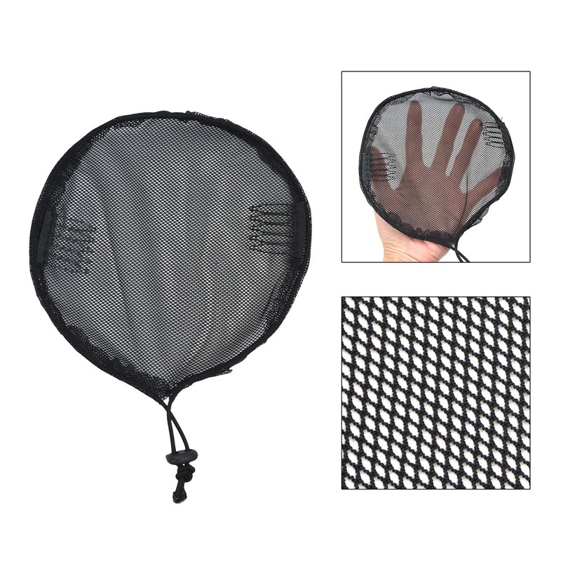YTBYT 3 Pcs Black Round Ponytail Net Elastic Drawstring Hair