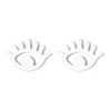 Women Minimalist Rose Gold Silver Evil Eyes Stud Earrings High