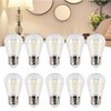10Pcs Vintage Light Bulb S14 E27 180LM Transparent Glass LED