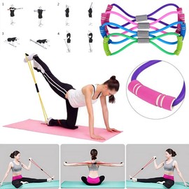 YOGA RESISTANCE BAND -Pilates BODY TRIMMER, Fitness Band, Waist & Ab Shaper, Arms, Chest Expander, Sit Up Pull ROPE (Yoga Toner)
