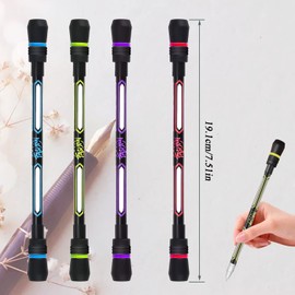 Unvtap 4 Pieces Spinning Pen, Rolling Finger Rotating Pen, Pen Spinning Pens with Weighted Ball, Gaming Trick Pen for Kids Students Pressure Relief Adaptable, 0.5mm Black Refill (4 Colors)