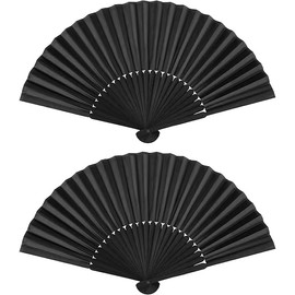 Fan Black Hand Fan Fecher Festival Outfit Women's Hand Fan Wedding Party Favours Wedding Decoration Rave Outfit Women's Mini Small Wall Fan Chinese Sauna Fan (2)