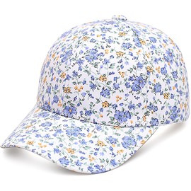 XYIYI Blue Floral Cotton Girls Baseball Hat Toddler Boy Sun Hats Summer Kids Trucker Cap 2-8 Years