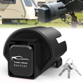 Govlvet Trailer Lock Fits 2" and 2-5/16" Couplers - Heavy Duty Anti-Theft Trailer Hitch Locks, Ultra-Thick Solid Steel Trailer Coupler Locks Tongue Lock, Camper Accessories for RV, Trailer, Boat