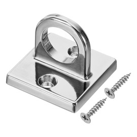 PATIKIL Pad Eye Plate U Hooks, Metal Ceiling Hook Wall Mount Loop with Screws Hardware Ring Hooks for Hanging Ropes in Queue Barrier, Silver