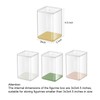 Mini Figure Display Case 3x3x4.5 inch Clear Acrylic Stackable Figurine