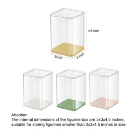 Mini Figure Display Case 3x3x4.5 inch Clear Acrylic Stackable Figurine Storage Cabinet for Blind Box Minifigure Collectibles Dolls
