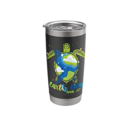 Earth Day 2025 Restore Earth Sea Turtle Art Save the Planet Stainless Steel Insulated Tumbler
