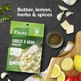 Knorr Sauce Mix Creamy Pasta Sauce For Simple Meals and Sides Garlic & Herb No Artificial Flavors, No Added MSG 1.6 oz, Pack of 24