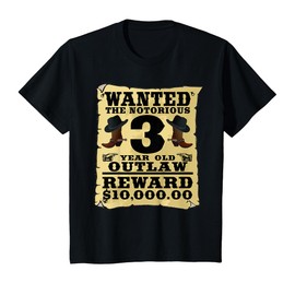 Kids 3 Year Old Cowboy Birthday Party Wild West Western 3rd Gift T-Shirt