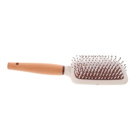 Healvian Wooden Hair Brush Cushion and Wooden Bristles Detangling Tool for Curly Hair Portable Scalp for Wet and Dry Use