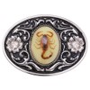 HUABOLA CALYN Belt Buckle, Unique Luminous Stone Native American White