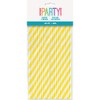 Neon Yellow Striped Paper Straws - 40 Count - Unique