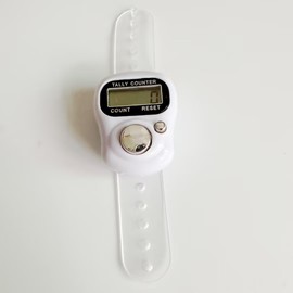 Finger Tally Counter,LED Digital,Clicker Counter,Digital Electronic Tasbeeh Counters,Handheld Number Click Counter,Electronic Counter Tally Counter,Track and Field Lap Counters (White)