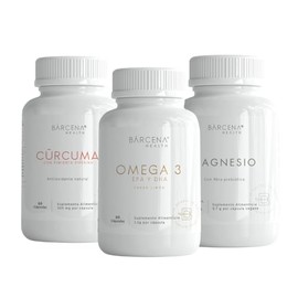 Kit Funcional | Funtional Kit | Cúrcuma Pura + Omega 3 (DHA y EPA) + Citrato de Magnesio | Ingredientes Limpios, Gluten Free, Sugar Free, Vegan, Sin C