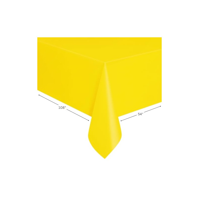Unique 35596 Plastic Tablecloth-2.74 m x 1.37 m-Neon Yellow
