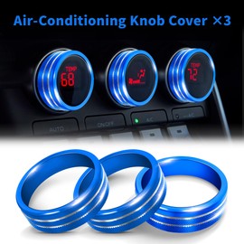 Polodunn Interior Accessories Compatible Subaru BRZ, Toyota GR86 2021 2022 2023 2024 2025 - A/C, Vol Tune, Rearview Mirror Knob Cover, Push Start Button Ring, Aluminum Alloy Decorative 7Pcs/Set (Blue)