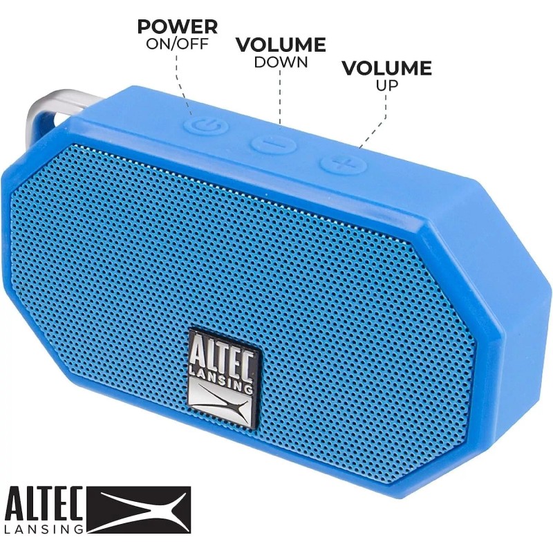 Altec Lansing Mini H2O - Waterproof Bluetooth Speaker, Blue