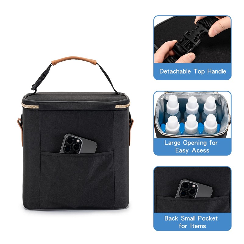 BABEYER Breastmilk Cooler Bag with Ice Pack Fits 6 Baby